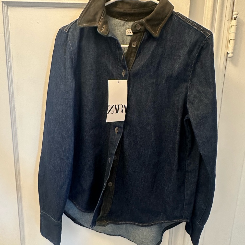 Zara Denim Button-Up Shirt